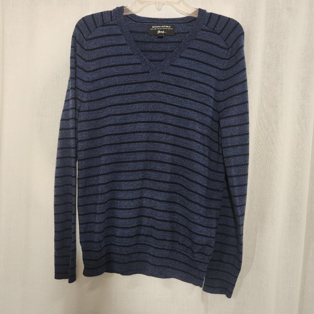 Banana Republic Easy Care Merino Wool Men's  Blue Sweater